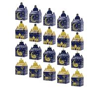 Gogogmee 20Pcs Ramadan Candy Boxes Set with Moon, Castle, Lantern Designs - Cardboard Eid Mubarak Snack Favor Boxes for Islamic Festival Party Supplies