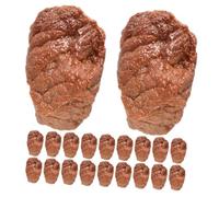 Gogogmee 20pcs Realistic Artificial Steak for PVC Simulated Beef Blocks with Lifelike Texture for Sensory Development Creative Kitchen Role Play and Educational Fun