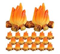 Gogogmee 20Pcs Resin Miniature Bonfire Models Micro Fake Campfire Decorations for DIY Garden Landscaping Forest Party and Halloween Scene Accessories