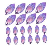 Gogogmee 20Pcs Resin Shell Charms Miniature Sea Shell Decor for Phone Case DIY Crafts Wedding Jewelry Accessories Shiny Peacock Purple Embellishments