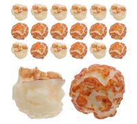 Gogogmee 20pcs Simulated Popcorn Bulk Chocolate and White DIY Earring Keychain Pendant Charms for Crafts Artificial Popcorn Photo Props Kitchen Decor