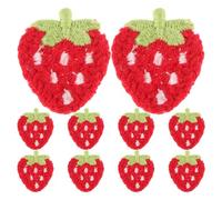 Gogogmee 20pcs Strawberry Patches: Embroidered Sew On Strawberry Patches - Cute Fruit Felt Applique for Clothing Jackets Hats Backpacks Jeans