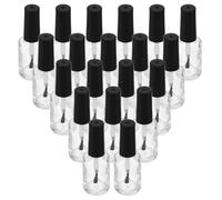 Gogogmee 20pcs Transparent Nail Polish Glass Bottles with Integrated Brush Cap for Precise Nail Art Application Portable Empty Containers for Sample Storage and Refill Thick Glass Design