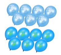 Gogogmee 20pcs World Map Printing Balloons Set Light and Dark Blue Latex Party Decorations for Classroom School Events Birthday Celebrations Reusable Photo Props