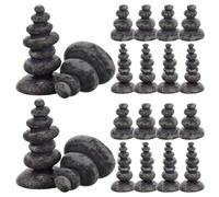 Gogogmee 20pcs Zen Stacked Rock Statues for Meditation and Yoga Natural Resin Miniature Garden Decoration Decorative Balancing Stones for Fish Tank and Office Decor