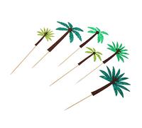 Gogogmee 24pcs Coconut Tree Sticks Hawaiian Party Decorations Wedding Cake Topper Felt Cake Accessory