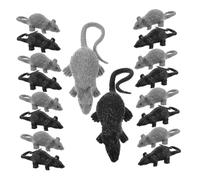 Gogogmee 24pcs Halloween Simulated Little Mouse Model Realistic Lifelike Spooky Animal Figures for Party Tricks Pranks and Creepy Decorations Black Grey Mice