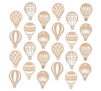 Gogogmee 24pcs Hot Air Balloon Shaped Wooden Cutouts Unfinished Wood DIY Craft Slices Natural Sturdy Wood Embellishments for Painting Decorating