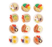 Gogogmee 24pcs Miniature Food Models Resin Mini Adornments for Dollhouse Decoration Realistic Fake Food Ornaments Mixed Styles for DIY Mini House Creativity and Photography Props