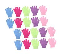 Gogogmee 24pcs Nylon Bathing Gloves Five Finger Exfoliating Shower Scrub Gloves Body Scrubber for Skin Care and Deep Cleansing Random Color
