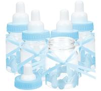 Gogogmee 24Pcs Shower Milk Bottle Candy Boxes Blue Candy Holder Party Favor Storage for Baptism Christening Supplies and Sweets Packaging