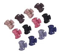 Gogogmee 24pcs Small Mixed Color Plastic Hair Claws Bowknot Mini Hair Clips for Women Ponytail Holders Bath Accessories