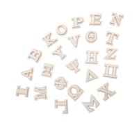 Gogogmee 24pcs Unfinished Double Layer Wooden Greek Letters Alphabet Wood Ornaments for DIY Crafting Wall Decoration Home Art Projects with Natural Rustic Texture