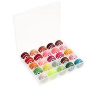 Gogogmee 25pcs Sewing Thread Bobbin Set with Storage Case Polyester Bottom Thread for Home Multifunctional Sewing Machines Includes Colorful Prewound Bobbins for Embroidery
