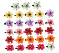 Gogogmee 28pcs Hawaiian Flower Hair Clips for Women Multi-color Faux Floral Hairpins for Beach Party Wedding Travel Elegant Bright Hair Accessories for Summer Styling