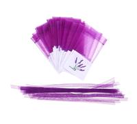 Gogogmee 28pcs Lavender Sachet Drawstring Bags, Small Mesh Cotton Linen Pouches for Dried Flowers, DIY Craft, Wedding, Party and Wrapping, Deep Purple Empty Scented Pouches for Home