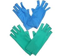 Gogogmee 2pairs Fingerless Gloves Typing Work Women Gloves Crochet Sewing Quilting for Cold Weather
