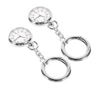 Gogogmee 2pc Delicate Watch Chest Hanging Pocket Watches for Boy Girl School Use Fashionable and Lightweight Design for and Accurate Timekeeping Silver