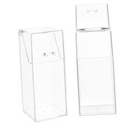 Gogogmee 2Pcs Acrylic Makeup Brush Storage Box with Turning Lid Cosmetic Organizer for Lipstick Eyebrow Brush Nail Polish and Desktop Stationery Holder