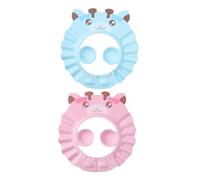 Gogogmee 2pcs Adjustable EVA Bathing Caps Shampoo Shower Hats for Boys and Ear Protection Lightweight Blue Pink