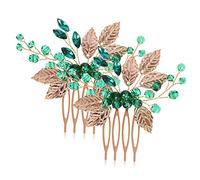 Gogogmee 2PCS Alloy Rhinestone Hair Combs for Women Decorative Leaf Vine Hair Accessories Bridal Wedding Combs for Special Occasions
