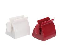 Gogogmee 2Pcs Automatic Toothpaste Squeezer Kit Easy Dispenser for Bathroom Accessories Red White Toothpaste Rolling Tube Holder for Efficient Use and Less Waste