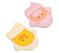 Gogogmee 2pcs Baby Bathing Shower Back Scrubber Glove Cotton Cartoon Star Shape Comfortable Safety Small Ring for Home and Business Trip Random Color
