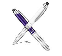Gogogmee 2pcs Ballpoint Stylus Pen with Lighted Tip and Clip Metal Smooth Writing Touch Screen Pen for Study and Painting