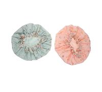 Gogogmee 2Pcs Bath Caps for Adults Reusable Shower Hats Double Layer Design for Makeup and Cleaning Heart Heart