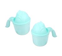 Gogogmee 2pcs Bath Rinse Cups with Curved Handle Safe Material Shampoo Rinser for Spill Resistant Hair Wash Mug for Bath Comfortable Grip