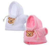Gogogmee 2pcs Bear Outfits Stuffed Animal Clothes Bear Doll t Shirts Cute Tiny Clothes Stuffed Bear Clothing Dress Pj Jouet Shirts Plush Bear Hoodies Clothes Set Mini