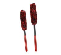 Gogogmee 2pcs Bendable Wheel and Tire Cleaner Brush with Long Handle Wool Applicator for Deep Car Detailing Dirt Removal and Shine Restoration Rims and Tyres
