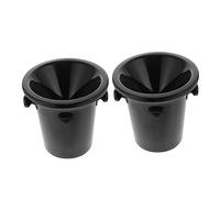 Gogogmee 2pcs Black Wine Tasting Spittoon Funnel Shape Double Handle Plastic Spit Bucket for Parties Juice Ice Bucket Mini Tin Cooler