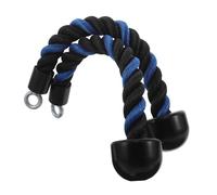 Gogogmee 2pcs Blue Black Nylon Fitness Tricep Single Grip Pull Rope 38cm for Cable Machine Workout Arm Strength Training Gym Accessory