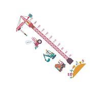 Gogogmee 2PCS Cartoon Tower Crane Height Stickers for PVC Wall Decals with Height Scale Removable Art Stickers for Bedroom and Bathroom Decoration