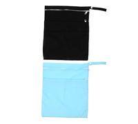 Gogogmee 2pcs Cloth Diaper Wet Dry Bags with Double Zippered Pockets Portable Nappy Organizer Pouch for Stroller Travel Beach Yoga Storage Random Color