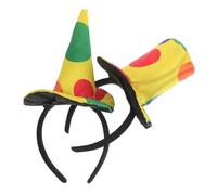 Gogogmee 2pcs Clown Costume Headbands Soft Clown Hat and Pointed Cap Headwear for Halloween Carnival Party Accessories Comfortable Festive Dress-up Props