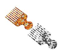Gogogmee 2pcs Colorful Acetate Afro Pick Comb Static Fine Teeth Hair Detangling and Styling Tool for Braids Wigs Curly African American Hair Travel Friendly Grooming Combs