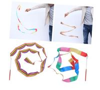 Gogogmee 2pcs Colorful Dancing Gymnastics Ribbons for Flame Stitching Lightweight Streamers for Rhythmic Dance and Artistic Performance