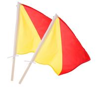 Gogogmee 2pcs Commanding Signal Flag Red Yellow Hand Flags for Performance Game Match Referee Conducting