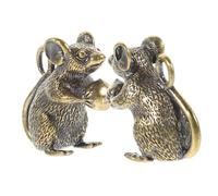 Gogogmee 2pcs Copper Mouse Charms Zodiac Rat Hanging Ornaments for Jewelry Making Unique Desk Decor Rat Lovers Creative Handcrafted Design