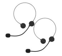 Gogogmee 2Pcs Cosplay Rock Star Headset Prop Singer Star Costume Accessories for Party Favors Realistic Fake Microphone and Earphones for Boys Teens Performances