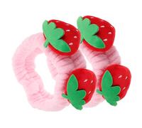 Gogogmee 2pcs Creative Strawberry Spa Headband for Women and Soft Elastic Cloth Hairband for Makeup Face Washing Skincare Shower and Yoga Pink Cute Hair Accessories