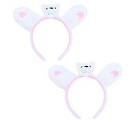 Gogogmee 2pcs Cute Polar Bear Headbands for Women Cartoon Hair Hoops Fun Headdress for Parties Cosplay and Festivals Adorable Hair Accessories for All Ages