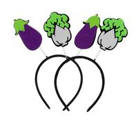 Gogogmee 2pcs Cute Vegetable Headbands Party Hairbands for Girls Purple Eggplant Green Cabbage Photo Booth Props Cosplay Accessories