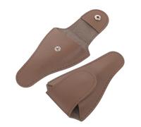 Gogogmee 2Pcs Cuticle Scissor Cover PU Leather Nail Nipper Sleeve for Nail Tool Protection Compact Lightweight Organizer Deep Brown Color