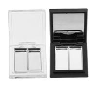 Gogogmee 2pcs DIY Empty Makeup Pan Palette Dual Color Eyeshadow Blush Highlighter Storage Box for Custom Cosmetic Mixing and Refillable Makeup Pans