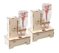 Gogogmee 2pcs DIY Wooden Tornado Science Experiment Kit for Stem Weather Project Physics Learning with Wood and Plastic Educational Stem Science Kit for Early Learners