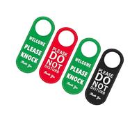 Gogogmee 2Pcs Double-sided Leather Door Hanger Sign Not Disturb Please Knock Privacy Indicator for Hotel Office Meeting Doors Scratch-resistant Stylish Decor