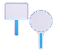 Gogogmee 2pcs Dry Erase Answer Paddle - Round and Square Scoreboards Handheld Voting Paddles - Writable White Board For Teachers Students Judging Game